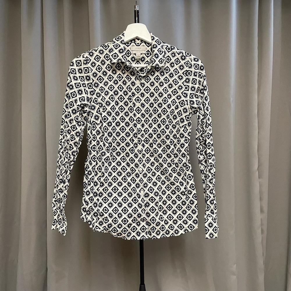 J. Crew Perfect Medallion Button Down Top